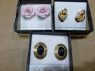 Fifth Avenue Jewelry (3) Pair Earrings