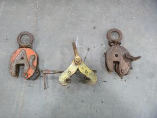 (2) Plate Clamps c/w (1) Pipe Clamp