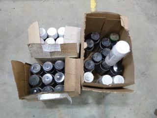 (22) Marsh Stencil Ink Cans, (16) Enamel Coat Cans