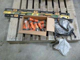 (3) 4 Ft. Levels, (14) Flash Lights, (7) Bullard Brackets