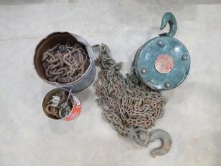 (1) 2 Ton Chain Hoist w/ Misc Chains (R11)