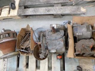 Assortment of Pulleys, Electric Motor, U-Bolts and Misc (R11)