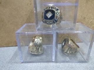 (3) 1984 Wayne Gretzky Stanley Cup Replica Rings (Office)