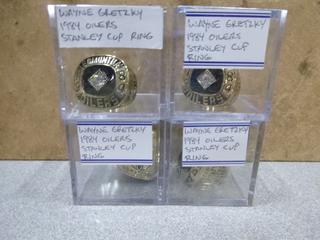 (4) 1984 Wayne Gretzky Stanley Cup Replica Rings (Office)