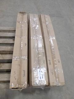 (3) Boxes of 50 Fluorescent Bulbs, 45 1/8 In., (1) Box of 25 Fluorescent Bulbs, C/w Holder, 46 1/4 In.