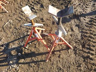 (2) Rigid VJ-99 28 In. to 53 In. Pipe Stands, 2500 Lbs Capacity, 12 In. Pipe