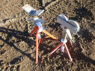 (1) Rigid 32 In. to 55 In. Pipe Stand, (1) Rigid 20 In. to 38 In. Pipe Stand, 2500 Lbs Capacity, 12 In. Pipe