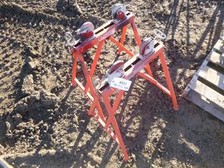 (2) Rigid AR-99 1/2 In. to 36 In. Pipe Stands, 2500 Lbs Capacity