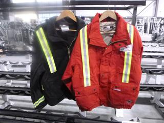 3 In 1 Bomber Style Jacket, Fire Retardant, High Visibility, Size Medium But Fits Like Large