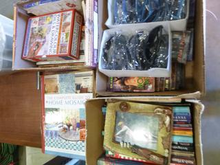 Assorted Books, Sun Glasses, Golfer Photo Frame, Misc. (F2)