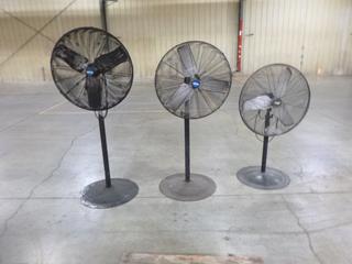 (3) Industrial 30 In. Pedestal Fans