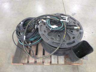 Hose Reel And Qty of Assorted Hydraulic Hoses