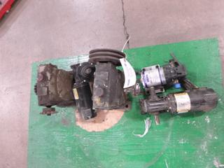 (2) Baldor Industrial Motors, (1) Shurflo Diaphragm Pump, Model 2888-573-143 and (2) Gear Speed Reducers