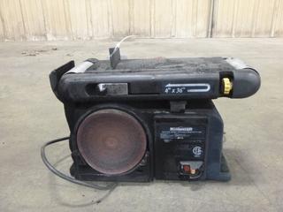 Mastercraft Belt And Disc Sander, Model 55-3559-4, 120 V, 4.3 A, 60 HZ, 1/2 HP
