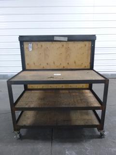 Work Bench With Back And Two Lower Shelves, 47.5 In. x 27 In. x 55 In.