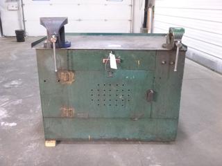 Work Bench With Drawer, Cupboard And (2) Vices, 48.5 In. x 30.25 In. x 37 In.