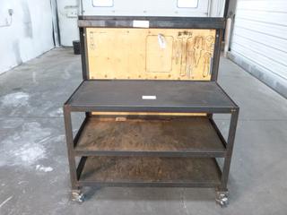Work Bench With Upper Back and Lower Shelves, 47.5 In. x 27 In. x 55 In.