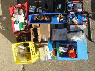 Pallet Containing Assorted Hand Tools Including Various Drive Couplings, Gauges, Nuts, Bolts, Bearings and More