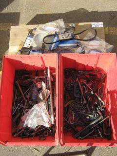 Pallet Containing Bolts, Clamps, Allen Wrenches, Miller Mig Welder Liners, V-Belts