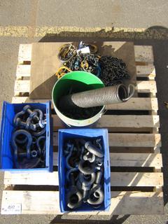Pallet Containing Various Clevises, Eye Bolts, Lifting Chains