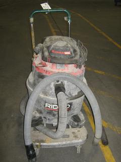 Ridgid Wet/Dry Vac, Model 1610RVO, 12 A, 120 V, *Note: Cart Not Included*