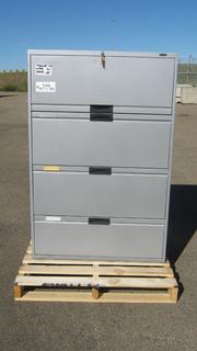 Boulevard 4 Drawer Filing Cabinet w/ Key, 18  In. (D ) x 36 In. (W) x 54 In. (H)