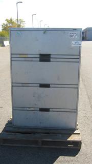 Boulevard 4 Drawer Filing Cabinet w/ Key, 18  In. (D ) x 36 In. (W) x 54 In. (H)