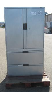 Boulevard 2 Drawer / 3 Shelf Filing Cabinet ,  18  In. (D) x 36 In. (W) x 65 1/4 In. (H)