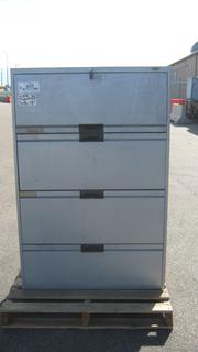 Boulevard 4 Drawer Filing Cabinet w/ Key,  18 1/2 In. (D) x 36 In. (W) x 54 In. (H)