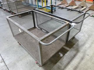 (2) Metal Cage Carts, 30 In. x 54 In. x 33 In.