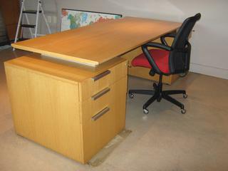 6-Drawer Office Desk With Raised Work Area, 8 Ft. x 3 Ft. x 29.5 In. And Office Chair