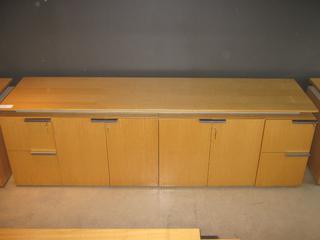 Lockable, 4-Door, 4-Drawer Filing/Storage Cabinet With Raised Top, 95.5 In. x 24 In. x 30 In., *Has Keys*
