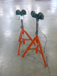 (2) Rigid Pipe Stand, Models VJ-99 and RJ-99 With Roller Head, 2,500 Lb. Capacity