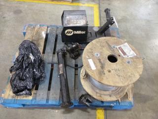 Miller R-115 115 V Wire Feeder Parts, Spool of Galvanized Air Craft Wire, Hydraulic Breaker
