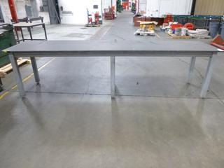 Shop Table, Rubber Mat Topped, 12 Ft. x 3 Ft. x 3 Ft. 1 In.