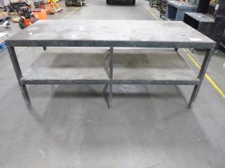 Shop Table, 2 Shelves, 7 Ft. 10 In. x 3 Ft. 5.5 In. x 3 Ft. 4 In.