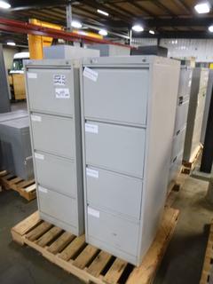 (2) Lihua 4 Drawer Filing Cabinet, 24 1/2 In. (D) x 18 In. (W) x 54 1/2 In. (H)