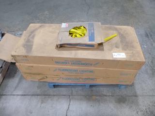 (3) Boxes of Fluorescent Lighting And Qty of Uline Safety Net