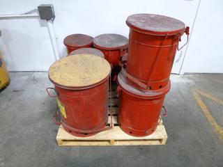 Qty of Justrite Oily Waste Cans, Model 09300