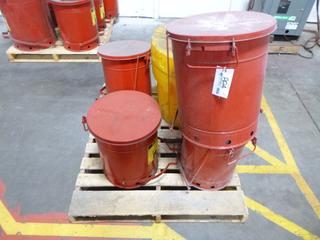 Qty of Justrite Oily Waste Cans, Model 09300, (1) Sysbel Hazmat Spill Kit, Part SYK201