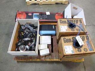 Misc. Computer/Electronic Items: TV Wall Mount, Security Cameras, Wires, Etc.
