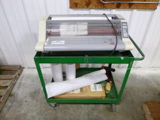 GBC Heat Seal Ultima 65-1, 120 V, 1-Phase, 13.4 A, SN SK00306G, Includes Shop Cart And Qty of Supplies