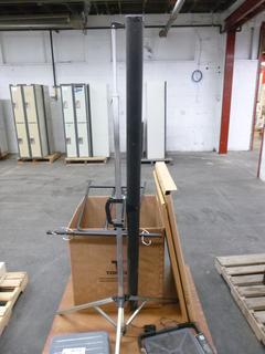 Qty of Power Bars, (1) Uline H-104 Scale, (1) Dymo Scale, (1) Consul Projection Screen, Easel and Paper