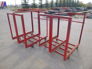 (2) Metal Carts On Casters, 4 Ft. x 3 Ft. 6 In. x 4 Ft. 5 In.