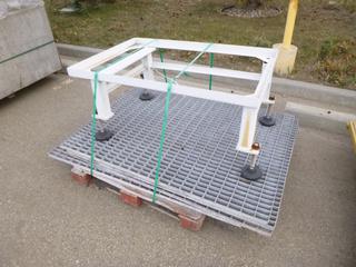 (4) Sections of Grating, 4 Ft. 11 In. x 3 Ft 7 In., (1) Frame, 4 Ft. x 2 Ft. 9 In.