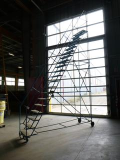20 Step Rolling Safety Ladder, Perforated Steps