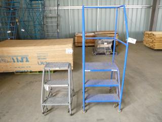 (2) 3 Step Mobile Step Ladders