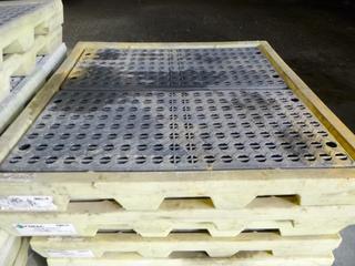 (3) Enpac 4 Drum Spill Pallets, 6,000 lb. Capacity, Part 5116-YE