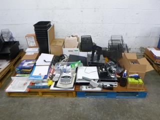 Assorted Office Supplies Including Mailing Labels, Tape, Organizers, Etc.