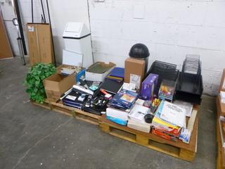 Assorted Office Supplies Including Tape Dispensers, Binders, Folders,  Etc